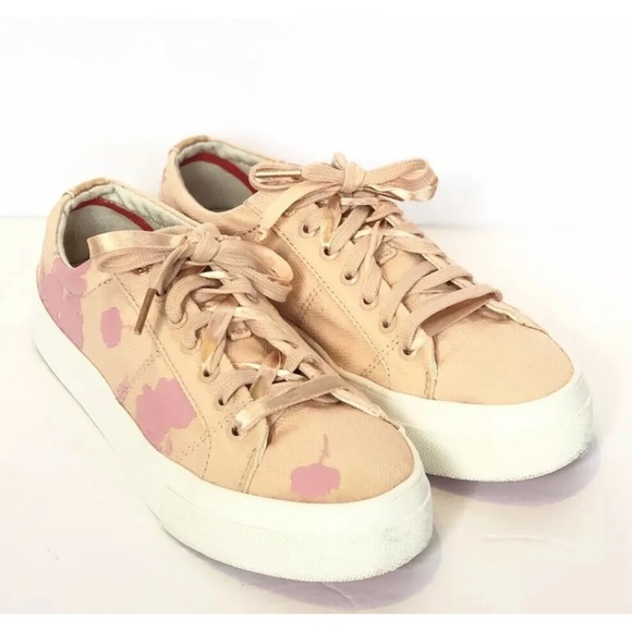 Ted Baker Ephie Sneakers Womens Printed Canvas Platform Shoes Rose Gold Sz 6.5 7 - Picture 1 of 10